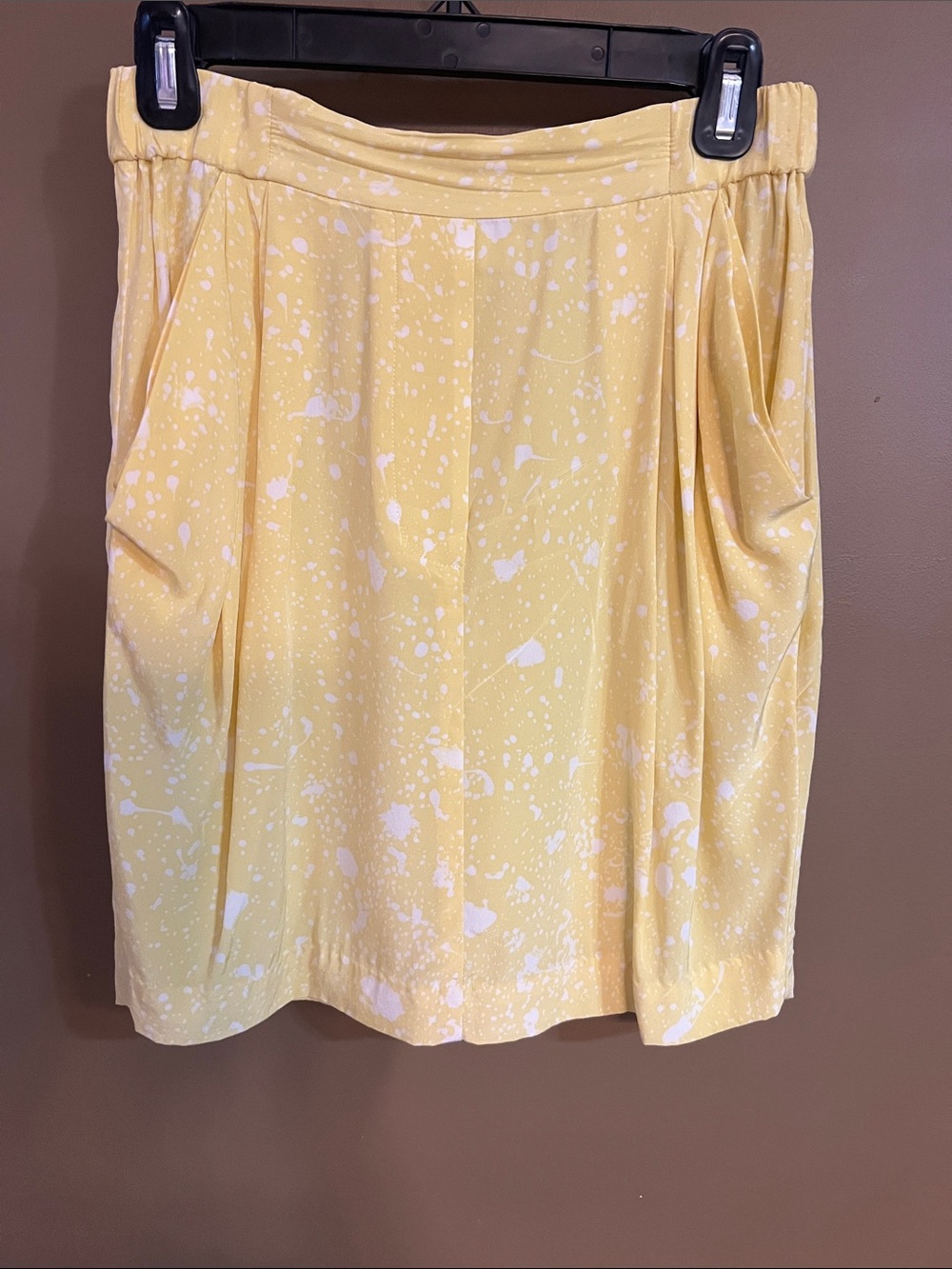 3.1 Phillip Lim Yellow Splatter Pleated Mini Skirt